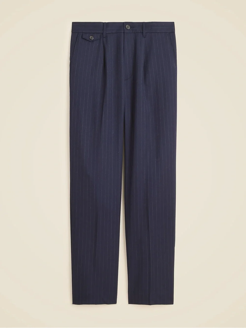 J.Crew Classic pleated creased wool trouser in pinstripe 33/34 - Picture 1 of 5
